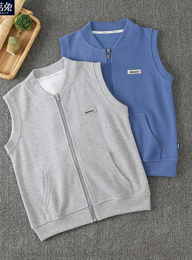 男童马甲春秋外穿薄款中大童儿童背心外套加肥加大码青少年胖男孩