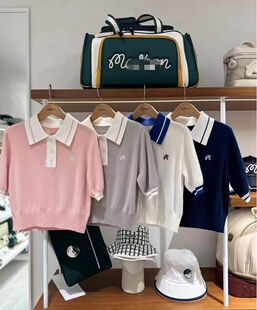 24新品韩国高尔夫服装女士短袖POLO衫针织短装运动青春活力透气夏