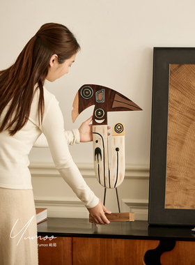 屿陌中古非洲图腾木雕装饰摆件家居客厅艺术品创意摆设