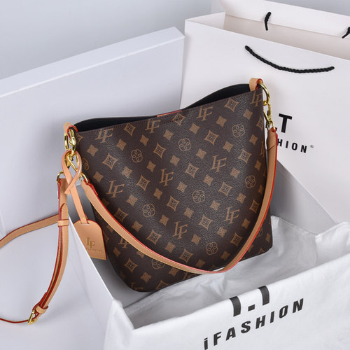 真皮高级感老花包水桶包女