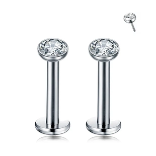 钛合金插杆碗状耳钉插入式耳骨钉穿孔鼻钉插针唇钉2025新款饰品