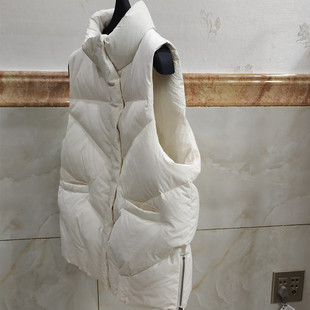2025秋冬新款 欧货羽绒马夹百搭显瘦加厚白鸭绒背心 羽绒马甲女短款