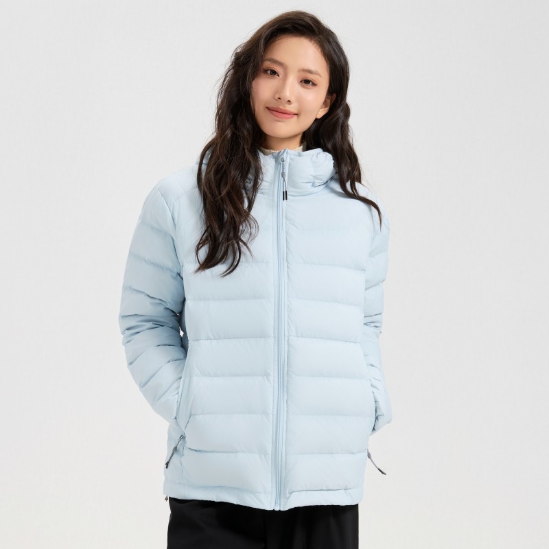 轻薄排骨羽绒服女连帽