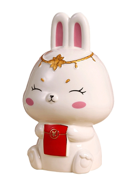 儿童房间装饰品利是兔存钱罐摆件