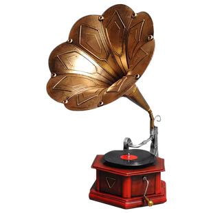 创意复古铁皮模型小摆件怀旧老爷车摩托巴士留声机电话亭桌面摆设