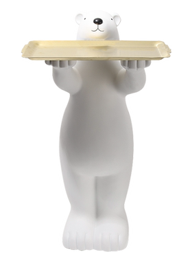 北极熊托盘落地摆件创意