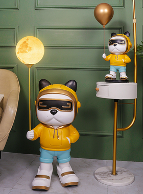 潮酷科技狗客厅落地摆件卡通轻奢电视柜沙发旁卧室入户门口装饰品