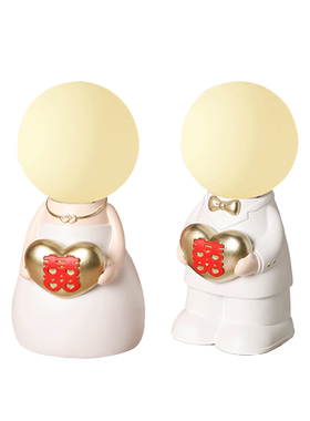 简约卡通永结同心台灯小夜灯摆件