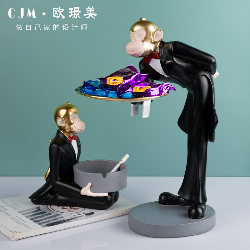 猴子收银台烟灰缸红酒架乔迁礼物