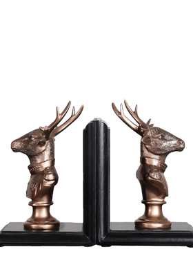 麋鹿摆件创意办公室欧式风书档