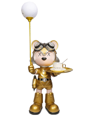 网红时尚卡通联名星际暴力熊摆件