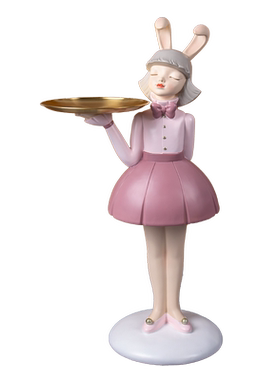 兔宝女孩迎宾服装店铺落地摆件