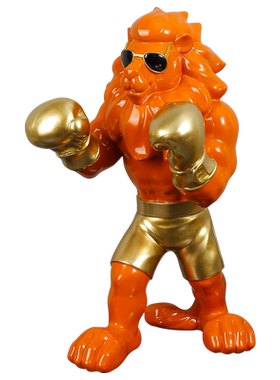 树脂狮子时尚摆件轻奢健身房礼品