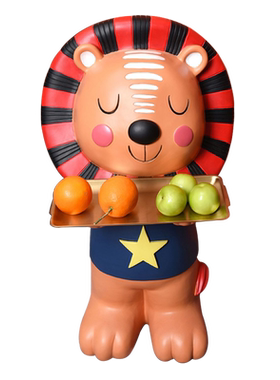 儿童房商业空间端托盘狮子大摆件