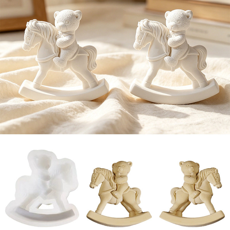 手工模新品小熊骑马模具diy水晶