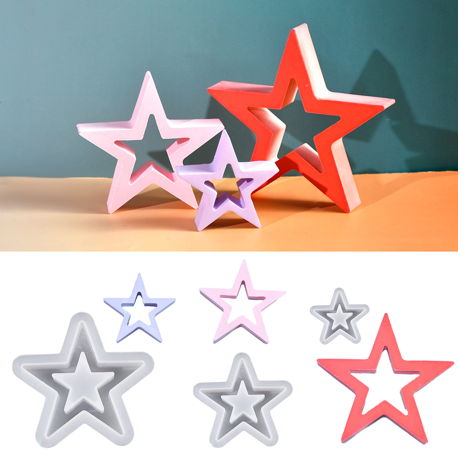 diy水晶滴胶模具镂空星星圣诞摆件硅胶模具石膏装饰挂件硅胶模具,饰品/流行首饰/时尚饰品新,其他DIY饰品配件,淘宝优惠券,粉丝福利购,淘宝优惠卷