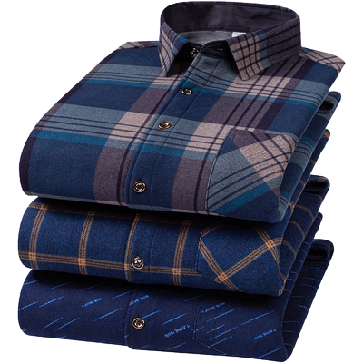 金盾加绒加厚保暖衬衫