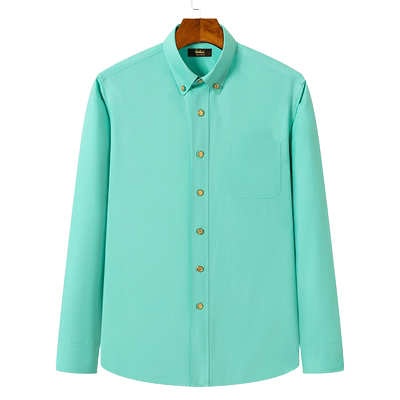 金属铜扣衬衫男致敬经典长袖衬衣
