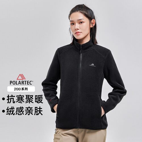 拓路者Polartec200抓绒衣女26年秋季立领摇粒绒户外运动开衫外套