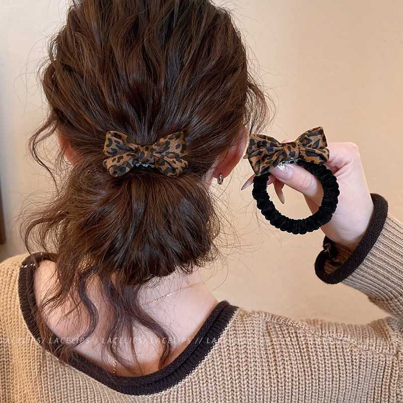 豹纹蝴蝶结丝绒发圈女高级感皮筋头绳洋气时尚扎丸子头发绳发饰冬,饰品/流行首饰/时尚饰品新,发饰,淘宝优惠券,粉丝福利购,淘宝优惠卷