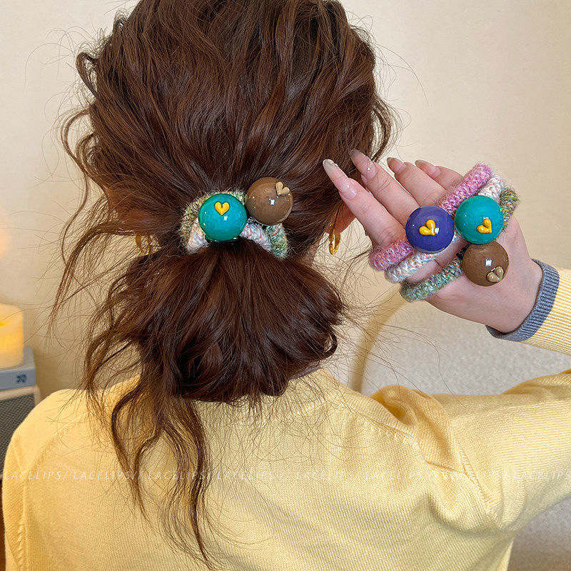 爱心圆珠皮筋发圈女高级感可爱扎丸子头发绳时尚头绳高弹力发饰冬,饰品/流行首饰/时尚饰品新,发饰,淘宝优惠券,粉丝福利购,淘宝优惠卷