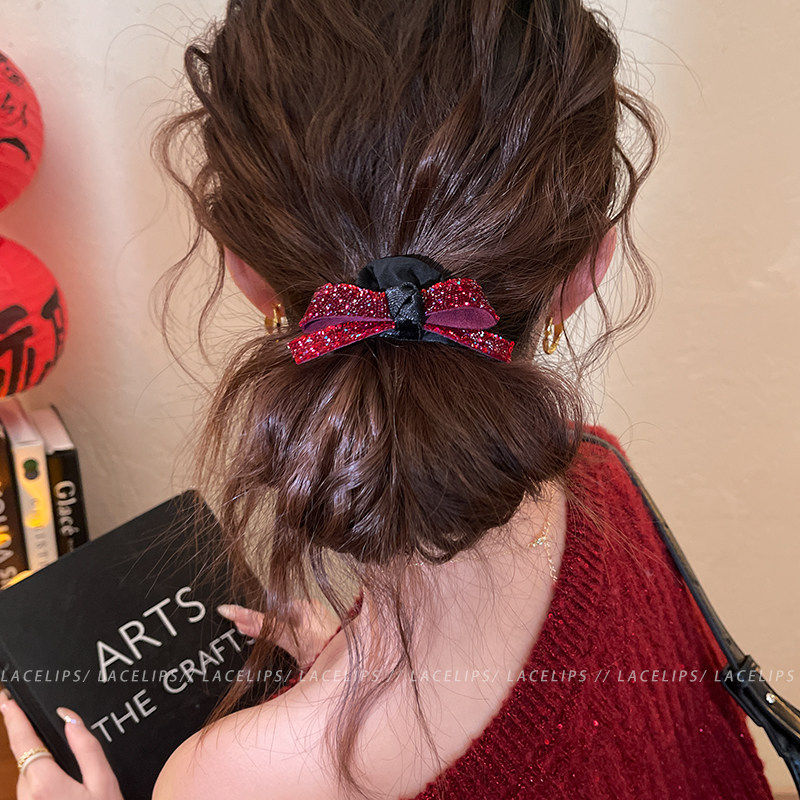 韩系碎钻蝴蝶结发圈女新年氛围感扎头发绳高级感皮筋头绳时尚发饰,饰品/流行首饰/时尚饰品新,发饰,淘宝优惠券,粉丝福利购,淘宝优惠卷