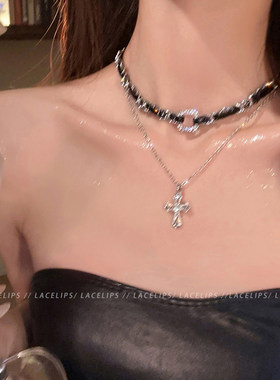 十字架双层叠戴项链女2026新款
