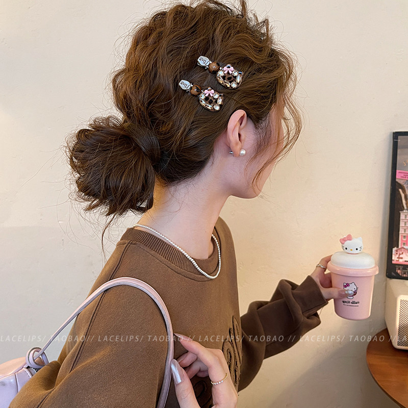 甜心闪钻豹纹猫咪发夹女碎发刘海夹子2025新款高端头饰鸭嘴夹边夹,饰品/流行首饰/时尚饰品新,发饰,淘宝优惠券,粉丝福利购,淘宝优惠卷