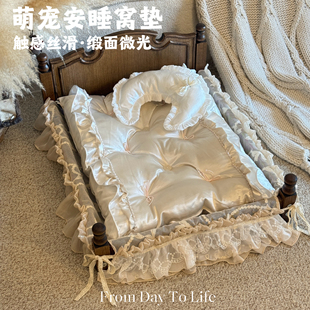 FDTL垫子原创高端真丝缎宠物窝垫猫窝狗窝四季保暖垫轻奢丹麦小床