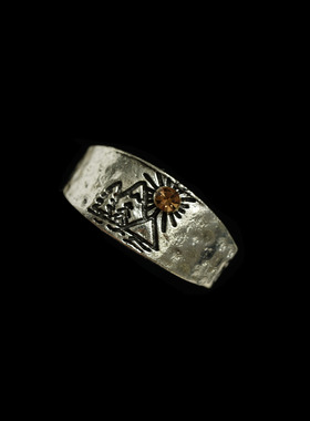 Vintage古着Ancient Silver Mountain Ancient Sunset 复古戒指
