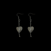 古着vintage复古Antique Earrings耳环 Love Silver Asymmetric