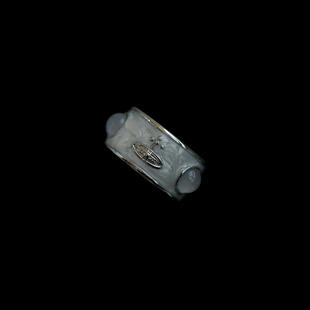 古着Ancient silver transparent gemstone Saturn ring戒指