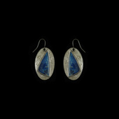 blue Vintage古着Ancient silver earrings耳环