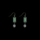 pearl Vintage古着green gemstone earrings复古耳环