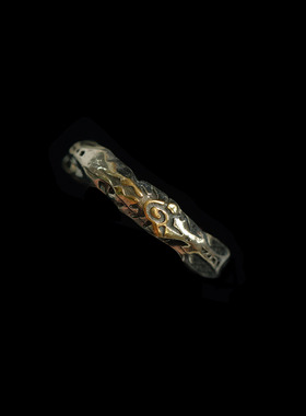 Vintage古着Ancient Silver Wishing Stone Open Ring复古戒指
