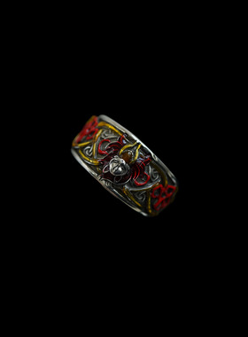 古着Ancient Silver Nine Tailed Fox Ethnic Style Ring复古戒指