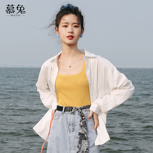 开衫 宽松日系白色雪纺上衣薄款 外套 女设计感小众2025夏季 防晒衬衫