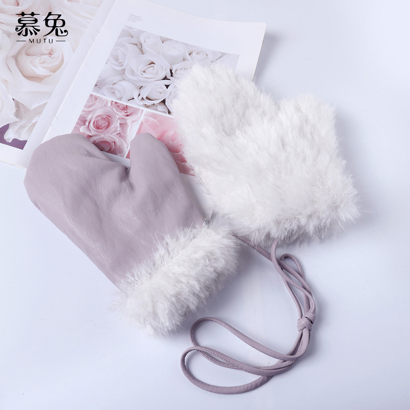 慕兔加绒保暖可爱挂脖连指手套女2025冬新款防风防寒加厚外套同色,服饰配件/皮带/帽子/围巾,手套,淘宝优惠券,粉丝福利购,淘宝优惠卷