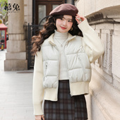 慕兔韩系针织拼接棉衣棉服女2025冬季 新款 加厚保暖宽松面包服外套