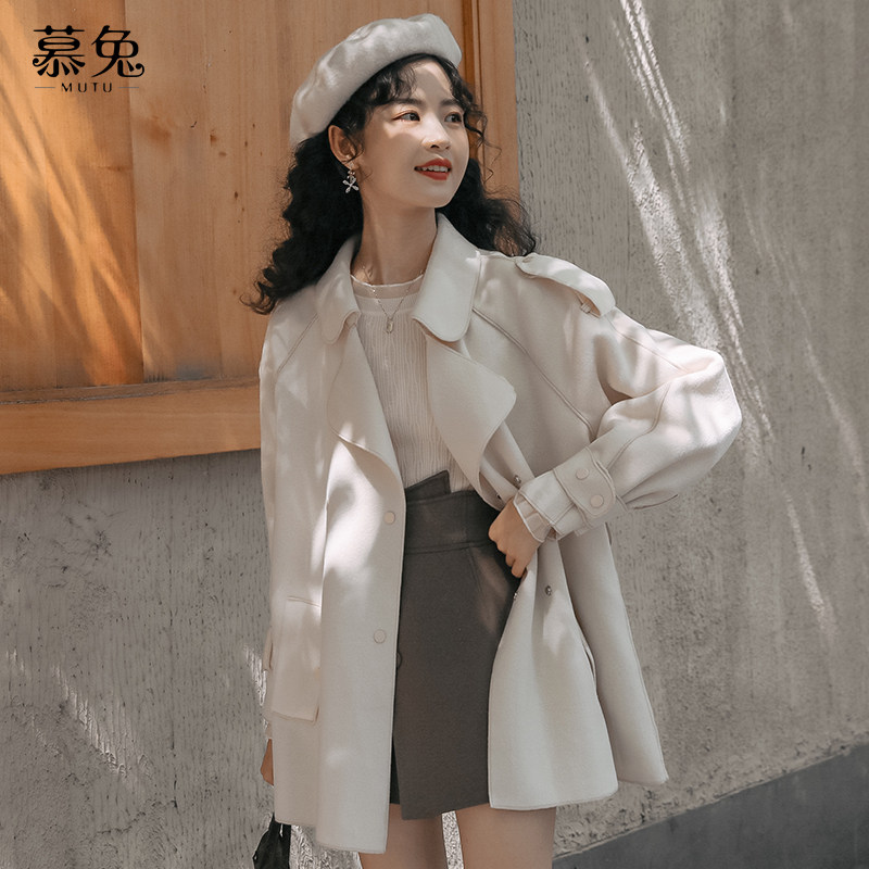 慕兔赫本风毛呢外套女2025年秋冬新款韩版小个子中长款双面呢大衣,女装/女士精品,毛呢外套,淘宝优惠券,粉丝福利购,淘宝优惠卷