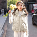 背心上衣 小个子加厚坎肩无袖 慕兔韩系立领棉服马甲女2025冬季 新款