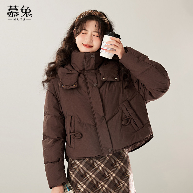 慕兔小个子连帽羽绒服