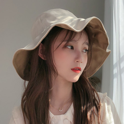 百搭日系网红遮脸防紫外线渔夫帽