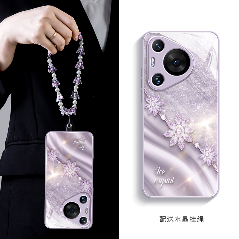 适用华为pura70pro手机壳新款pura70镜头全包p60高级感p50玻璃ultra带挂绳2024外壳p40pro+防摔pro十女p70套