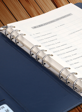 力路A5活页夹记事本创意可拆卸B5大号笔记本子文具商务简约A6日记办公插卡皮面磁扣礼盒装加厚9孔6孔定制LOGO