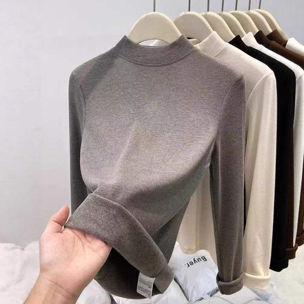 2025秋冬新款慕斯羊绒软糯打底衫女士内搭双面磨毛小立领长袖上衣,女士内衣/男士内衣/家居服,保暖上装,淘宝优惠券,粉丝福利购,淘宝优惠卷