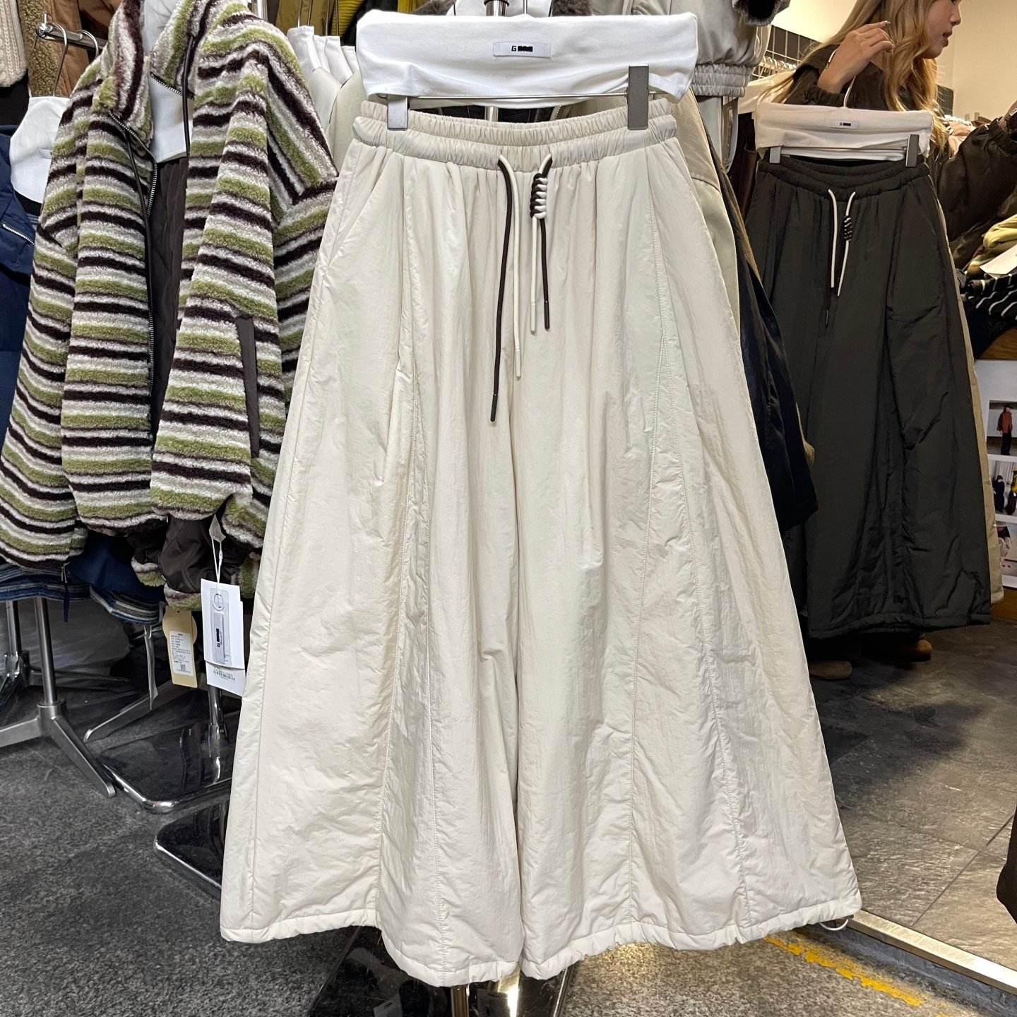 2025冬季韩版宽松大码胖mm慵懒风休闲百搭高腰抽绳加棉阔腿棉裤女,女装/女士精品,休闲裤,淘宝优惠券,粉丝福利购,淘宝优惠卷