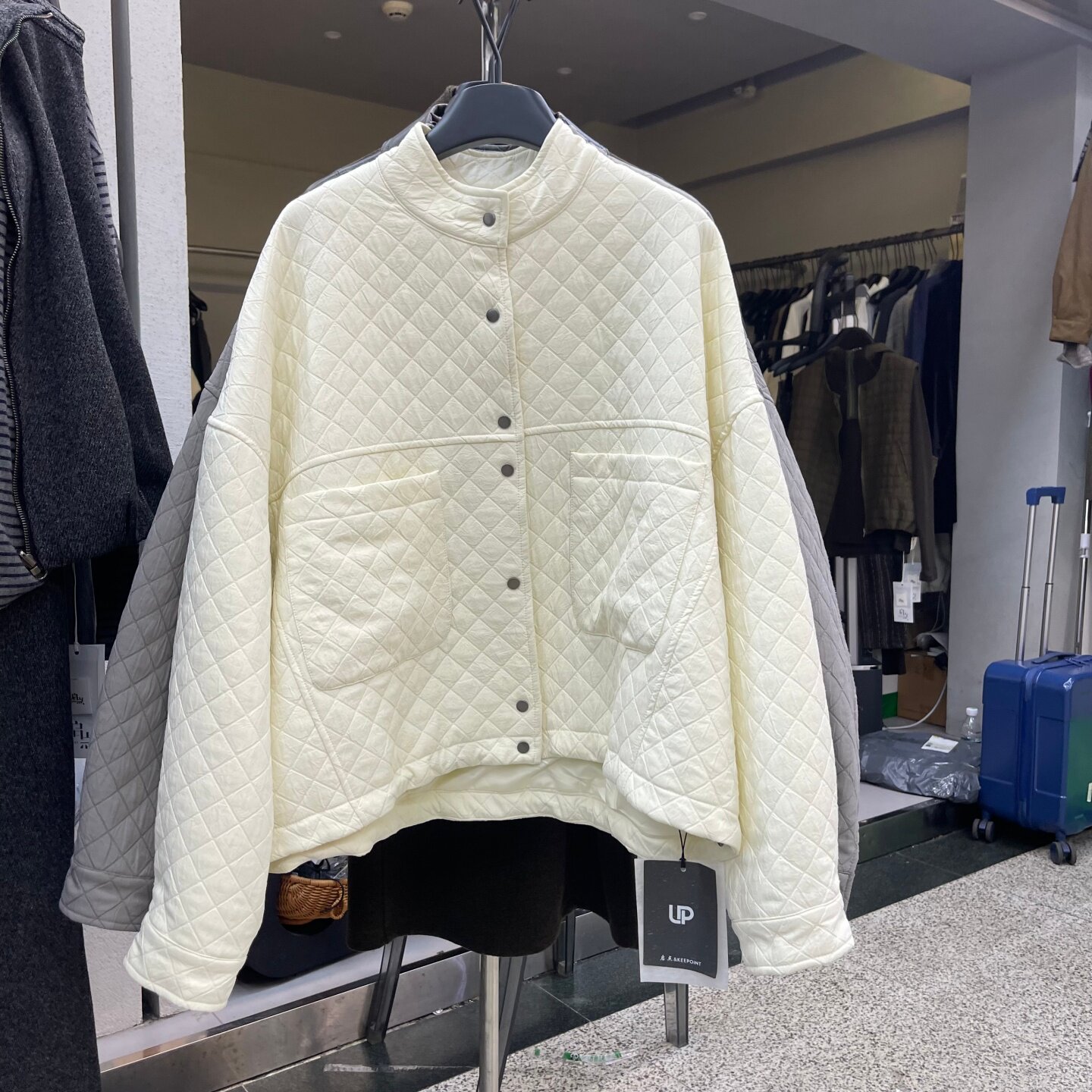 立领纽扣夹棉棉服冬新款棉质