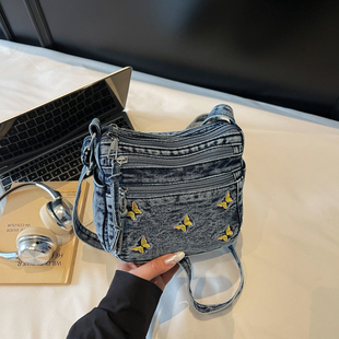 2026新款多层次牛仔布女士小包包简约百搭外出逛街露营单肩斜挎包