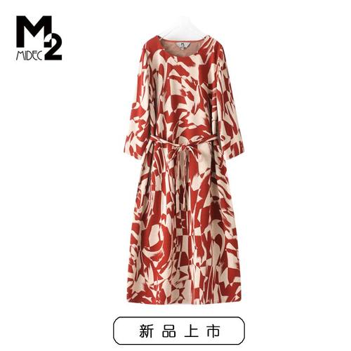 M2女装春秋针织提花连衣裙